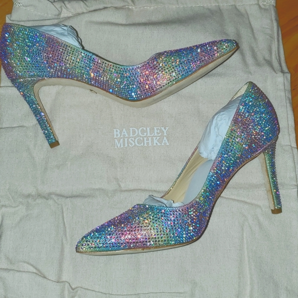Badgley Mischka Godiva Rainbow Embellished Pumps